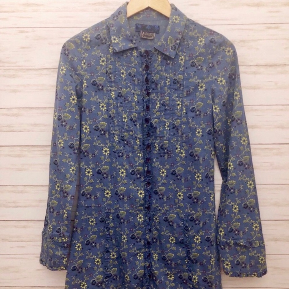 Free People - Blue Floral Boho Style Dress